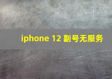 iphone 12 副号无服务